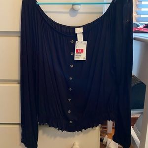 Black off the shoulder top